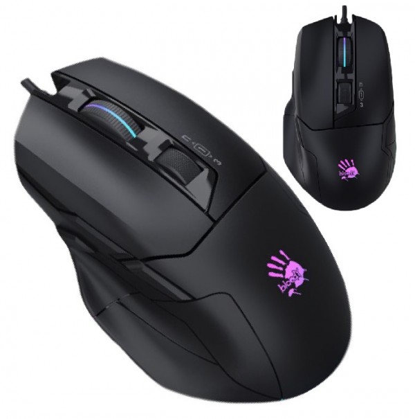 A4-W70 MAX Stone Black A4Tech Bloody RGB Gejmerski opricki mis, 2000Hz/100-10.000 Dpi, USB 126mm