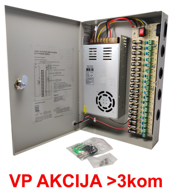 NAPRK-12V/30A-18CH ** Gembird napajanje sa kljucem, 2A/CH (3153)