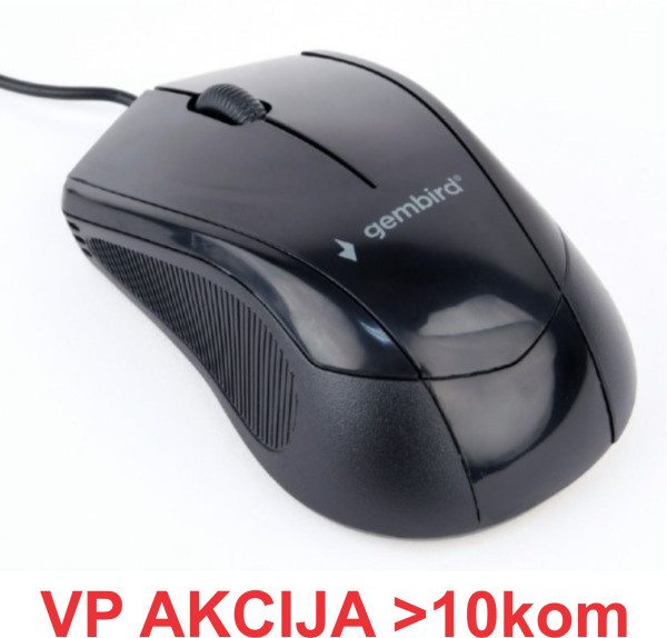 MUS-3B-02 ** Gembird Opticki mis 1000Dpi 3-button black 105mm USB (237)