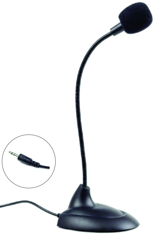 MIC-205 Gembird Desktop mikrofon, savitljivo telo, black, 3.5mm sa prekidacem