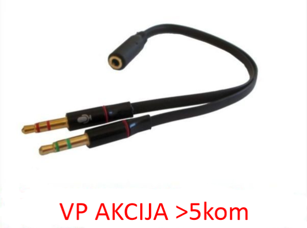 CCA-418A ** Gembird 3.5mm Headphone Mic Audio Y Splitter Cable Female to 2x3.5mm Male adapter (87)