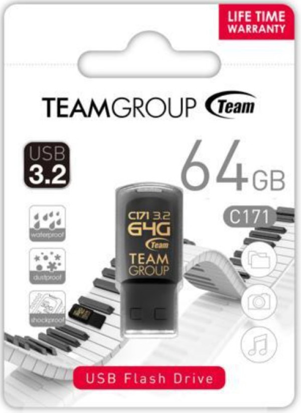 x-TeamGroup 64GB C171 USB 3.2 BLACK TC171364GB01 NEW
