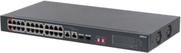 Dahua Switch S3226-24ET-240 24-portni PoE 2x1000SFP (Combo), 2x 10/100/1000 RJ-45, 24x 10/100(PoE)
