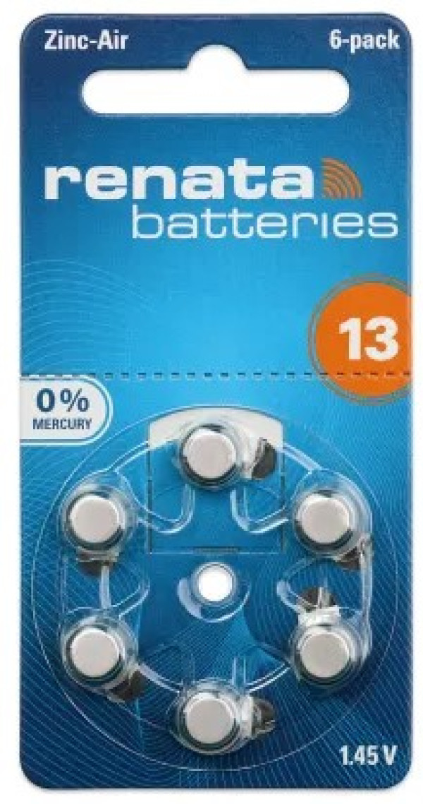 Renata baterija ZA13 1,45V Zink-Air baterija za SLUSNI APARAT,  Pakovanje 6kom