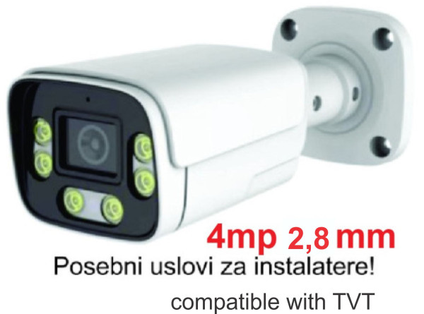 CAM-IP4MP-HAQ60D GMB kamera Xmeye app, 4MP, 2.8mm, POE, Mic, Dual-LED (IR+warm), IP66, POE, RJ45