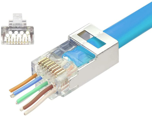 Konektori pass through, FTP Shield, RJ45, cat6A - pakovanje 100kom