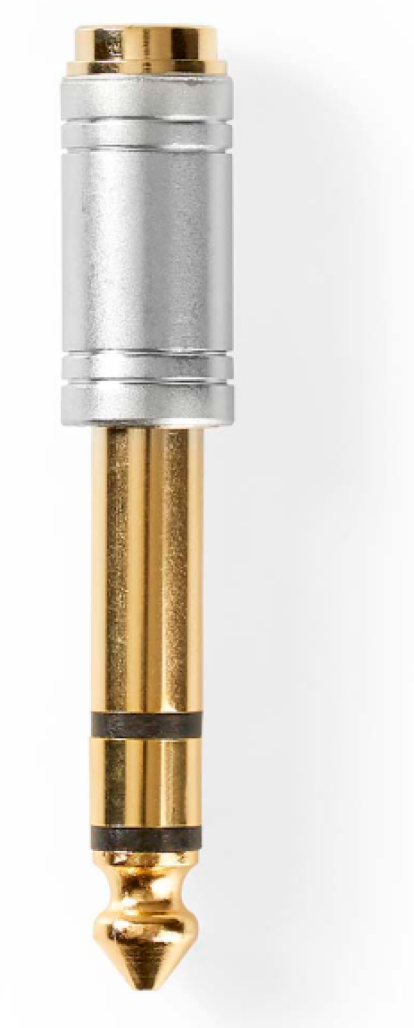 CAGC23930ME Stereo Audio Adapter, 6.35 mm Muski, 3.5 mm Zenski, Gold Plated, Metal, Siva