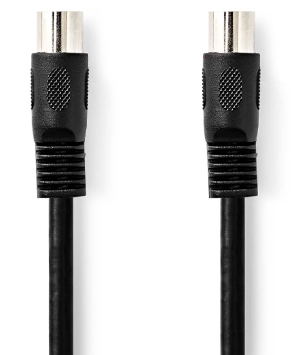 CAGL20000BK20 DIN Audio Kabl, DIN 5-Pin Muski, DIN 5-Pin Muski, Niklovan, 2.00 m, Okrugli, PVC, Crni