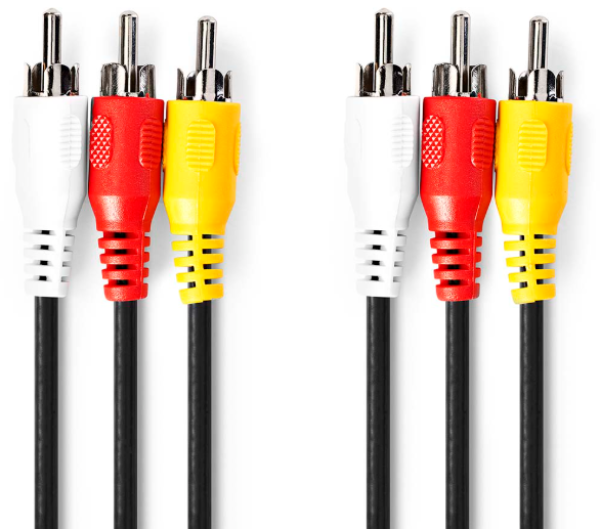 CVGL24300BK15 3xRCA muski na 3xRCA muski, Nickel Plated, 480p, 1.50m PVC, Black