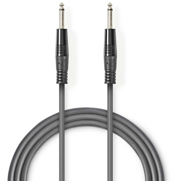 COTH23000GY15 Mono audio kabl, 6.35 mm Muski na 6.35 mm Muski, Nickel Plated, 1.50 m, Okrugli, PVC