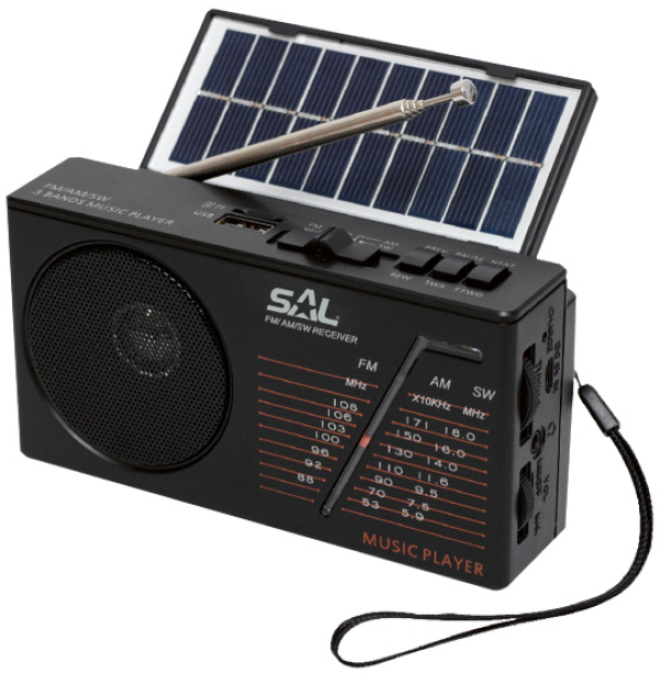 SAL Solarni prenosni radio BT/USB/SD