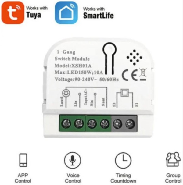 SMART-2GANGTuya Wifi DIY Self-locking daljinski upravljac Smart Switch relejni modul DC 5V/7-32V AC