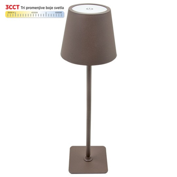 Stona lampa M6002-C BRAON 2W IP20 LED TOUCH dimmable + 3CCT 3000-6000K DC5V LED