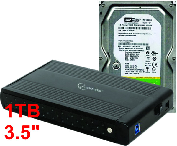 HDD 3.5 * 1TB SET USB 3.0 SATA eksterno kuciste + 1TB WD10EURX WD/ EE3-U3S-3
