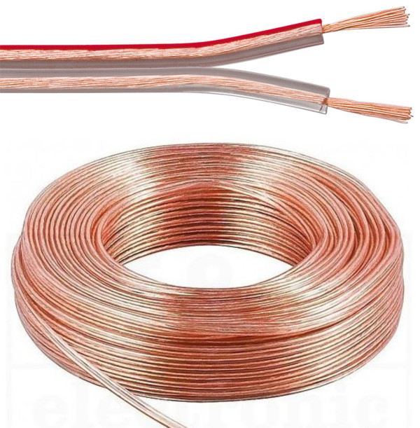 KABL-AUDIO-2X1.50/TP Kabl za zvucnike, mikrofon, napajanje, 2x1.5mm Transparentni 100m