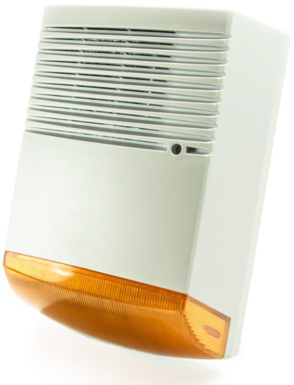 Spoljna alarmna sirena BS-1, narandžasta sa LED diodama, 128 dB