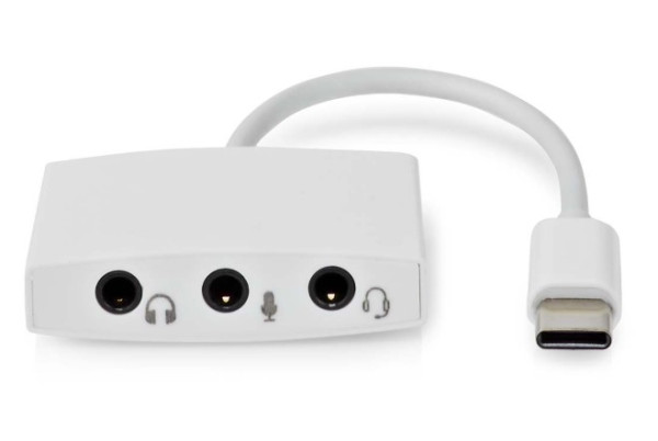 CCGB65900WT01 USB-C adapter 2.0 na 3,5mm ženski, 0,1m, Okrugli, Niklovani, ABS/PVC