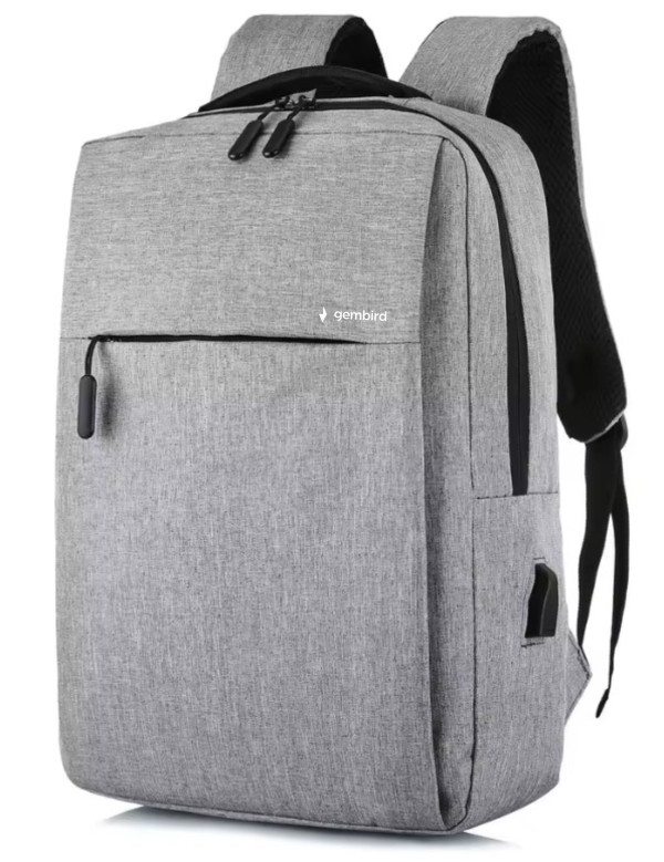 NCC-15-KLB011 Gembird Ranac poslovni Sivi za laptop 15,6inc 41x28x12cm USB konektor, 420g