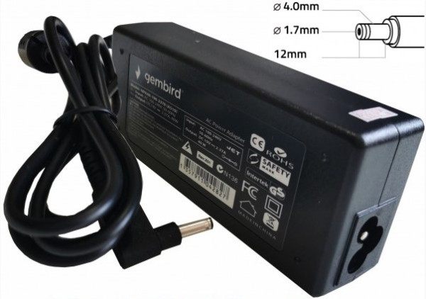 NPA65-200-3250 (IB10) Gembird punjac za laptop 65W-20V-3.25A, 4.0x1.7mm Yellow (Alt=IB09)
