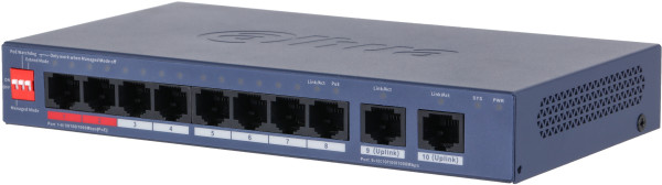 Dahua CS4010-8GT-110 Cloud upravljivi Layer 2, PoE, 8-portni, gigabitni switch sa 2 uplink-a